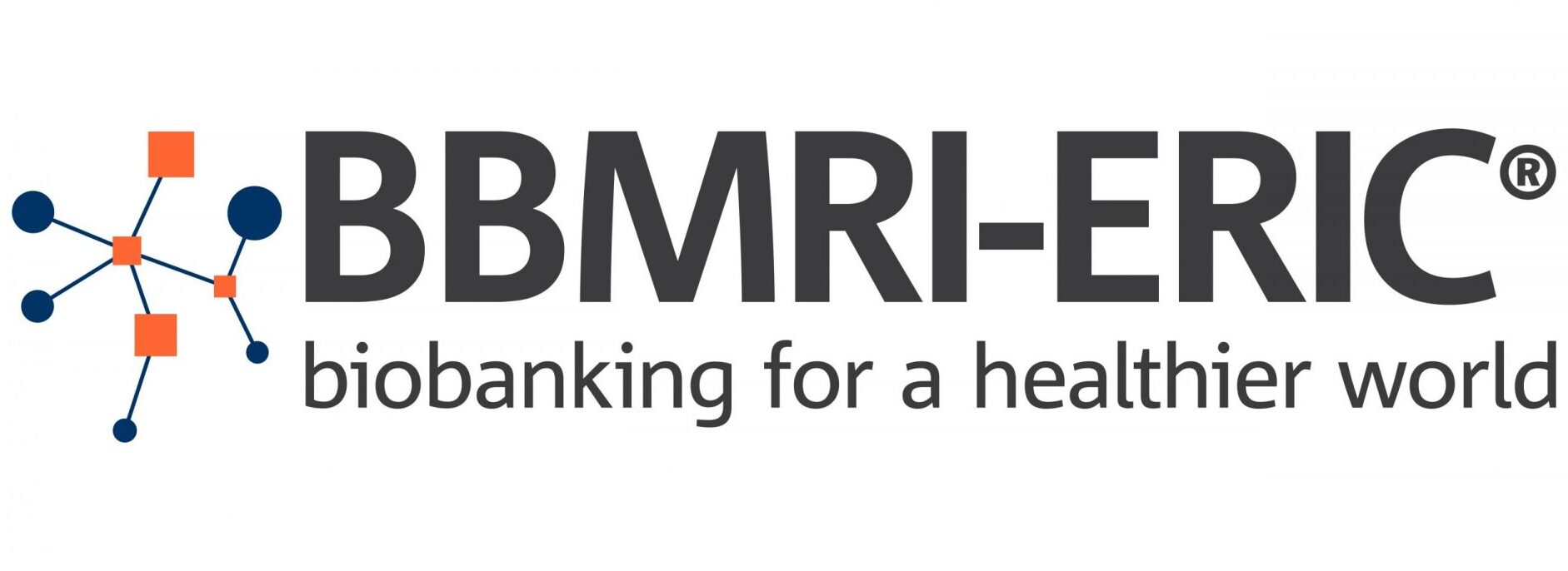 orange and blue spokes next to BBMRI-ERIC biobanking for a healthier world
